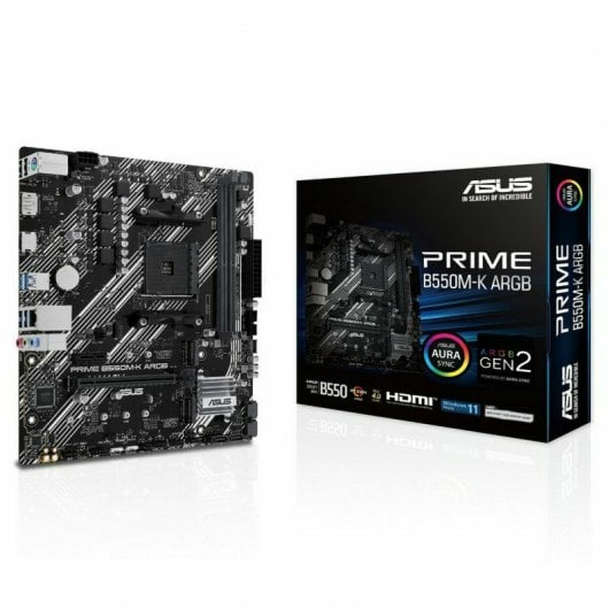 ASUS PRIME B550M-K ARGB AM4 2DDR4 microATX 4xSATA MB 1xHDMI 2.1 1xDP 1.4 2xM.2