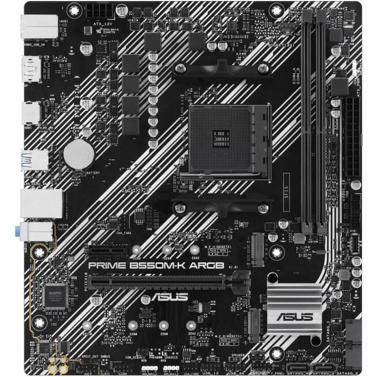 ASUS PRIME B550M-K ARGB AM4 2DDR4 microATX 4xSATA MB 1xHDMI 2.1 1xDP 1.4 2xM.2