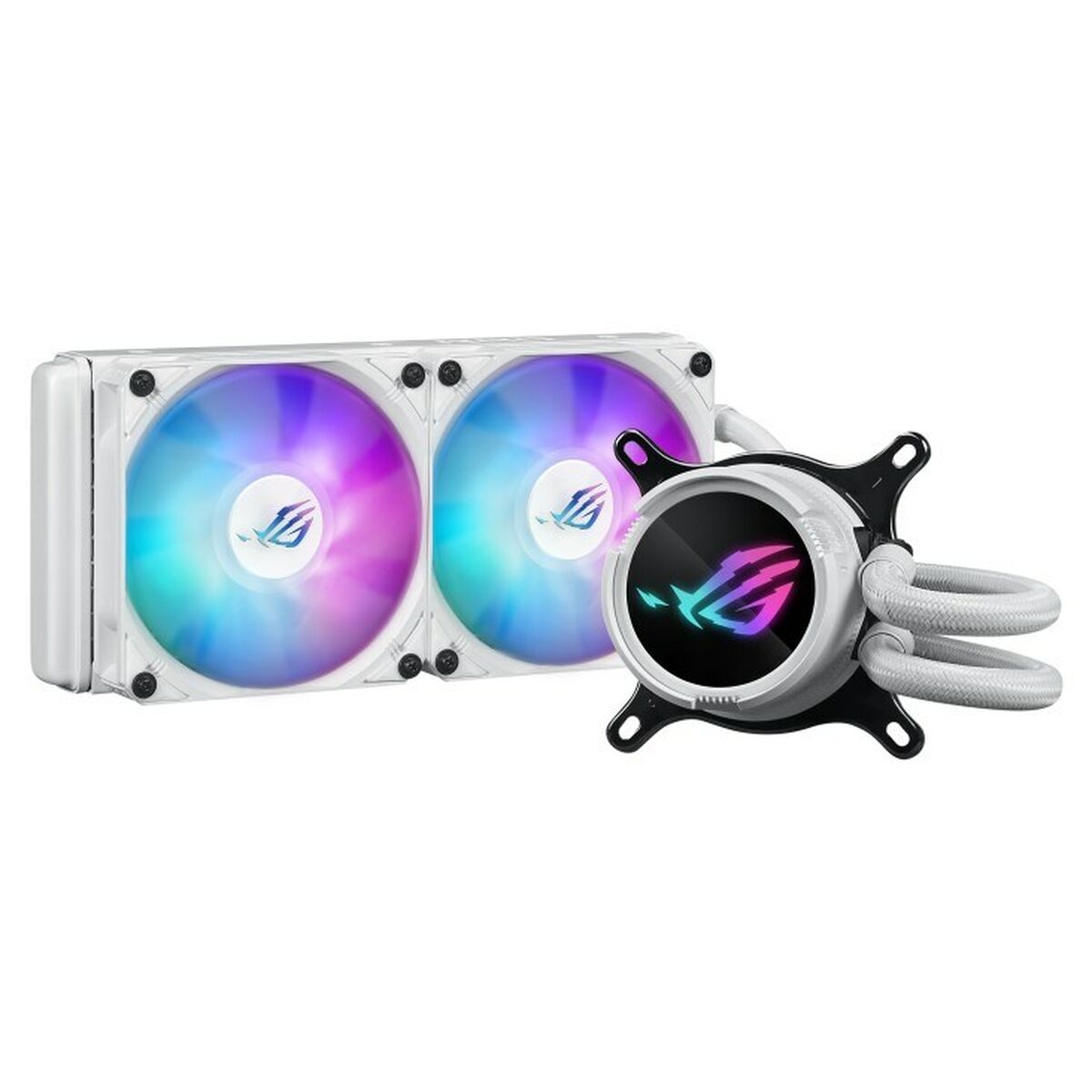 ASUS ROG Strix LC III 240 ARGB WHT all-in-one CPU liquid cooler with 360 rotatable water block Premium ROG ARGB fans