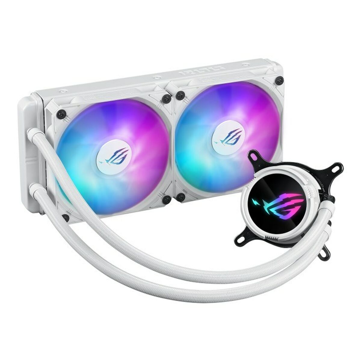 ASUS ROG Strix LC III 240 ARGB WHT all-in-one CPU liquid cooler with 360 rotatable water block Premium ROG ARGB fans