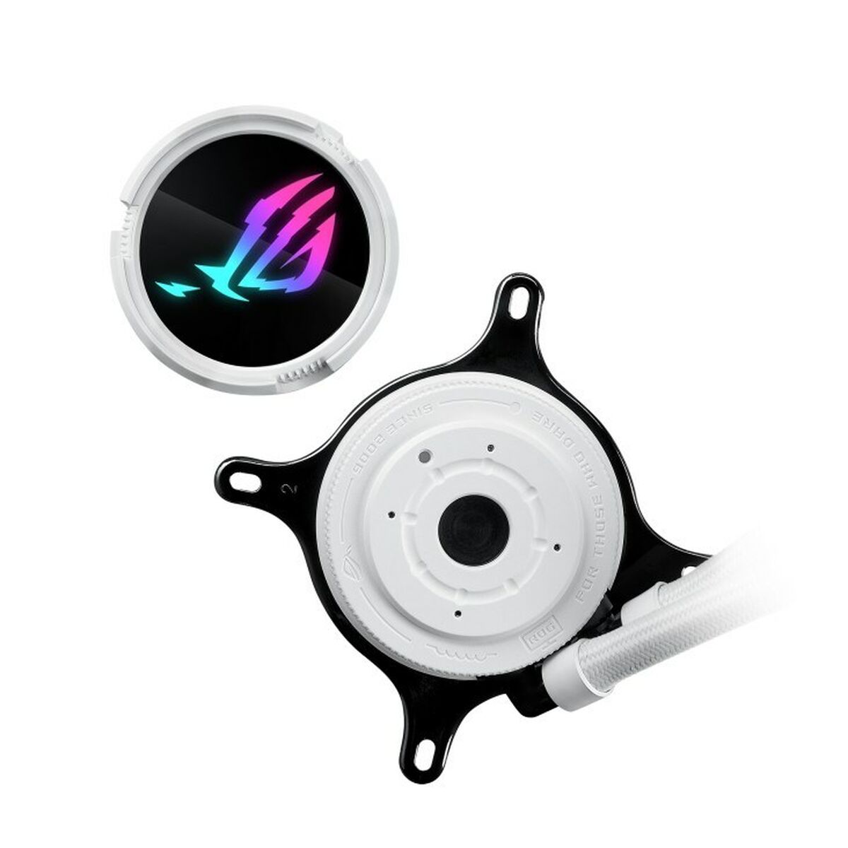 ASUS ROG Strix LC III 240 ARGB WHT all-in-one CPU liquid cooler with 360 rotatable water block Premium ROG ARGB fans