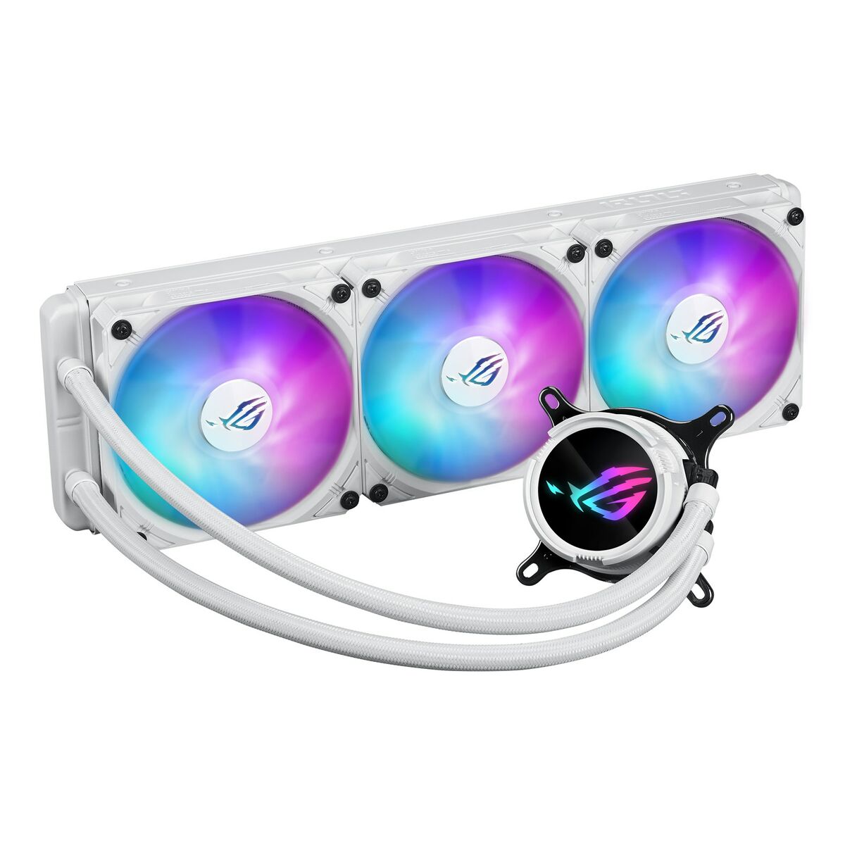 ASUS ROG Strix LC III 360 ARGB WHT all-in-one CPU liquid cooler with 360 rotatable water block Premium ROG ARGB fans