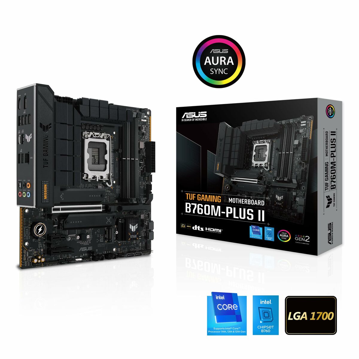 ASUS TUF GAMING B760M-PLUS II LGA 1700 4xDDR5 microATX 4xSATA MB 1xHDMI 1xDP 3xM.2