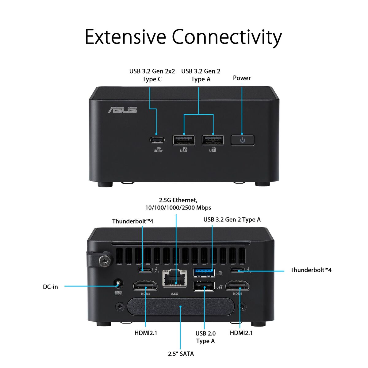 ASUS RNUC14RVKI300002I Barebone Intel Core 3 100U Slim Kit L6 EU Cord