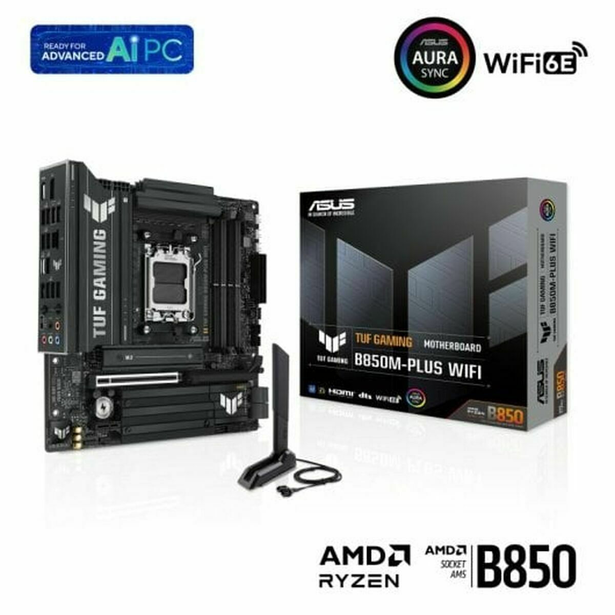 ASUS TUF GAMING B850M-PLUS WIFI AM5 DDR5 micro ATX MB 1xHDMI 1xDP 3xM.2 4xSATA