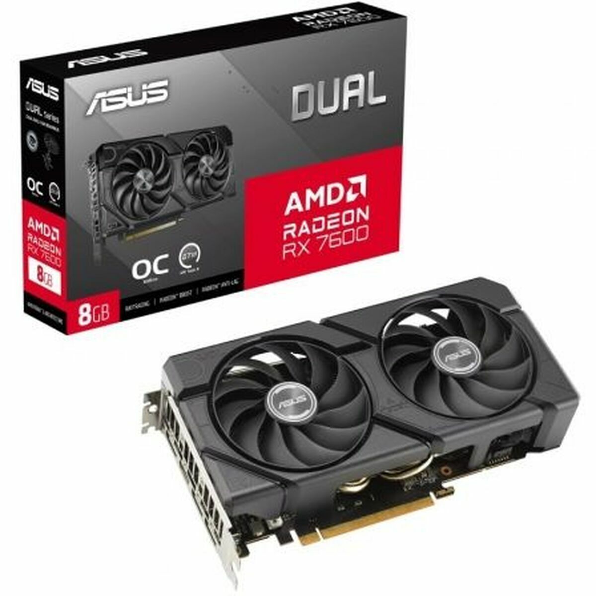 ASUS Dual Radeon RX 7600 EVO OC Edition 8Go GDDR6 PCIe 4.0 HDMI 2.1 DisplayPort 1.4a