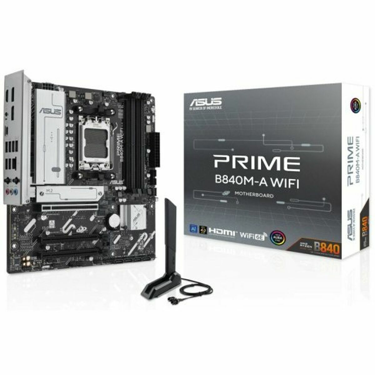 ASUS PRIME B840M-A WIFI AM5 DDR5 micro ATX MB 1xHDMI 2xDP 3xM.2 4xSATA