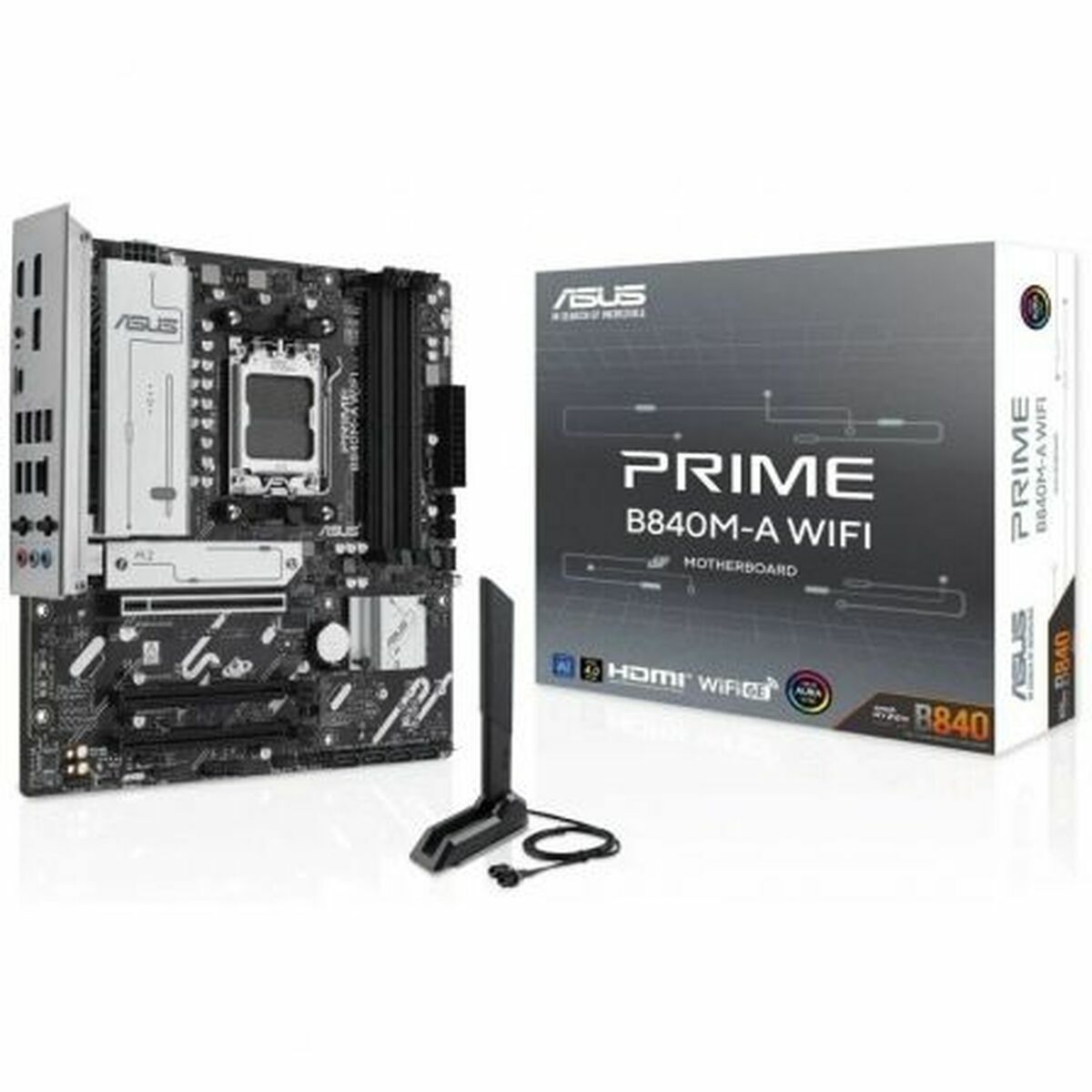 ASUS PRIME B840M-A WIFI AM5 DDR5 micro ATX MB 1xHDMI 2xDP 3xM.2 4xSATA