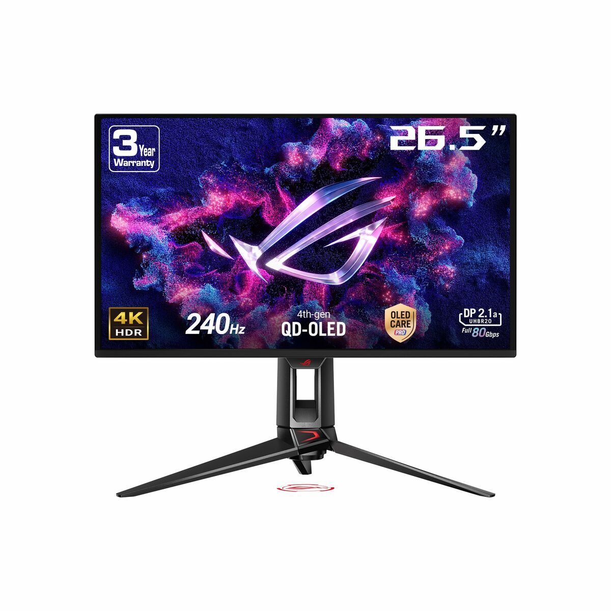 "ASUS ROG Swift OLED PG27UCDM écran plat de PC 67,3 cm (26.5"") 3840 x 2160 pixels 4K Ultra HD QD-OLED Noir"