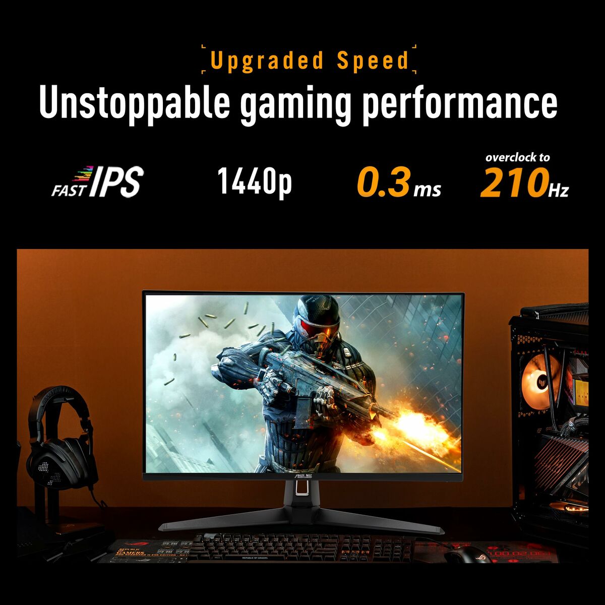 "ASUS TUF Gaming VG27AQ5A écran plat de PC 68,6 cm (27"") 2560 x 1440 pixels Quad HD LCD Noir"