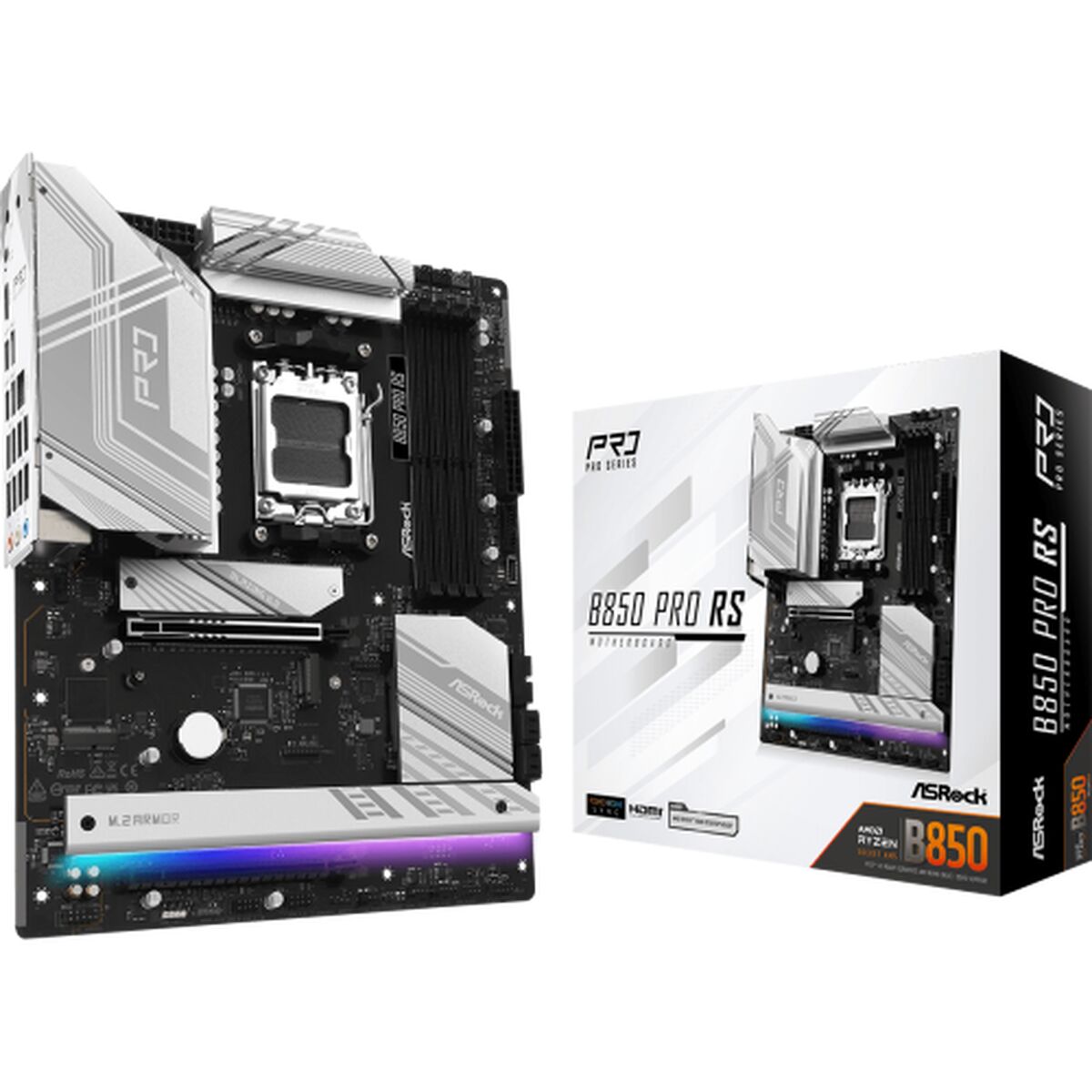 ASRock 90-MXBQK0-A0UAYZ Carte mere B850 Pro RS ATX avec DDR5 et Ethernet 2,5 Gigabit