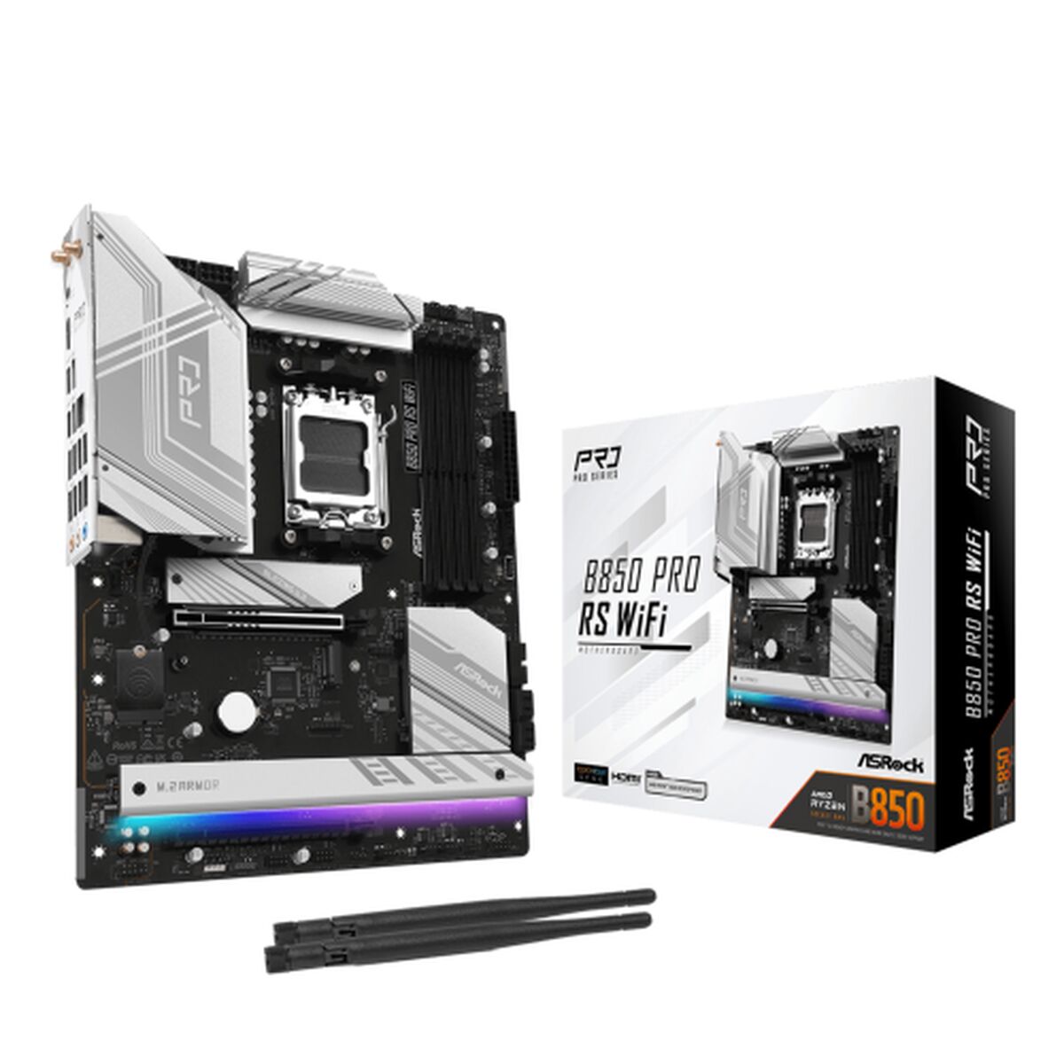 ASRock 90-MXBQL-A0UAYZ Carte mere B850 Pro RS WiFi ATX avec DDR5 et Ethernet 2.5Gb