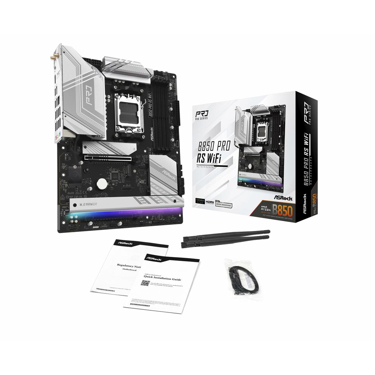 ASRock 90-MXBQL-A0UAYZ Carte mere B850 Pro RS WiFi ATX avec DDR5 et Ethernet 2.5Gb