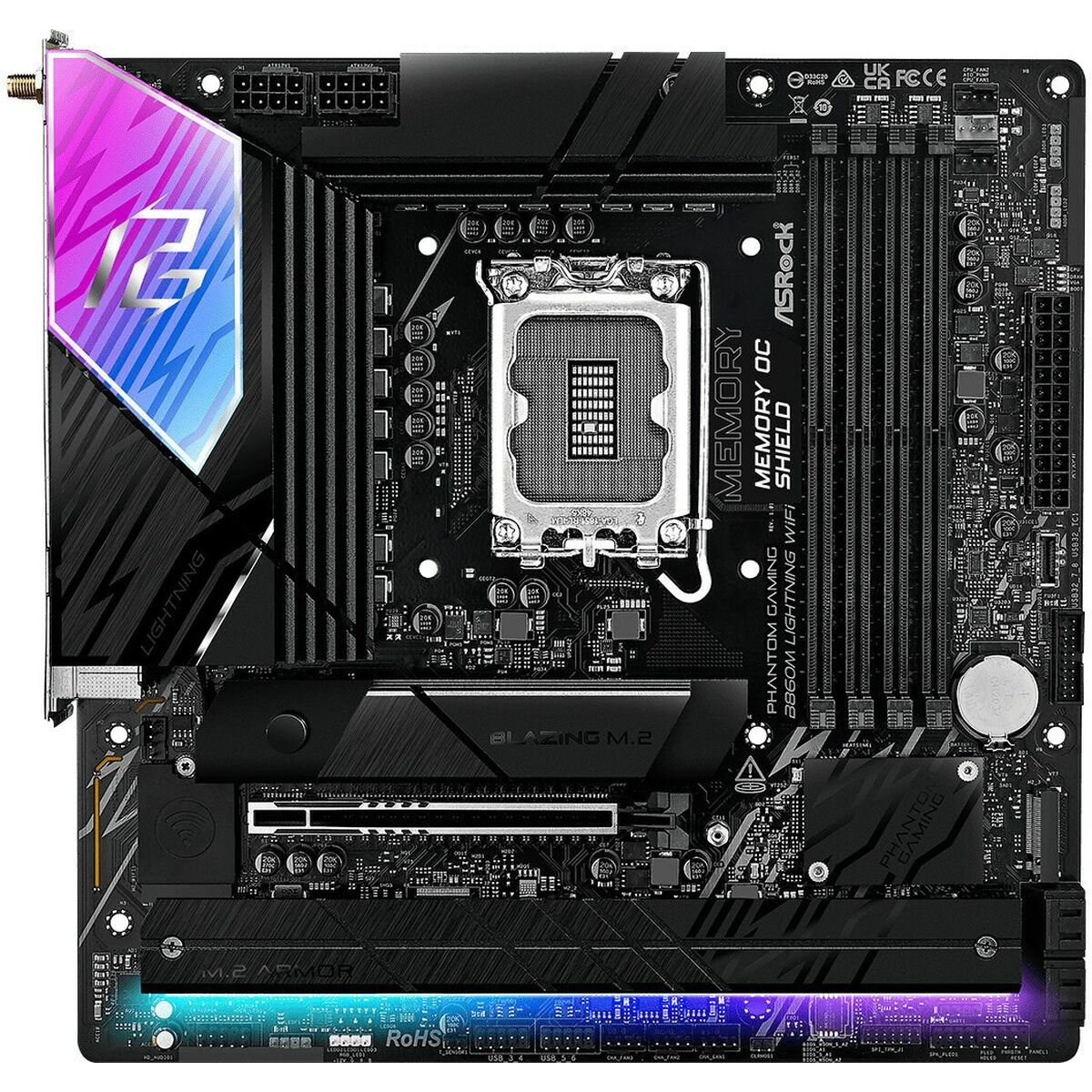 Asrock B860M Lightning WiFi Intel B860 LGA 1851 (Socket V1) micro ATX