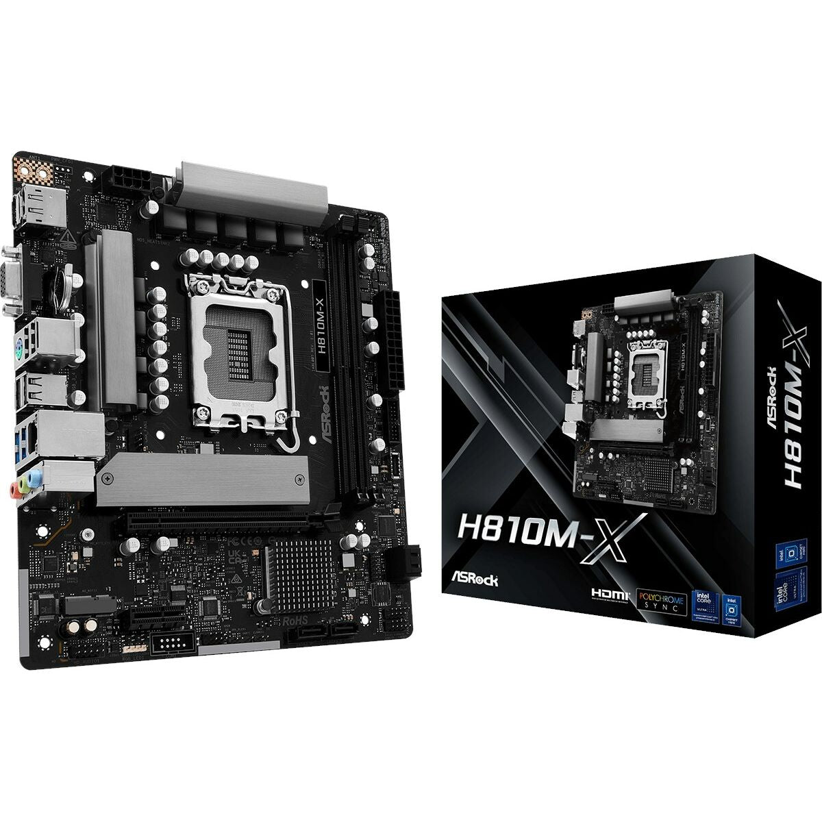 ASRock 90-MXBS4-A0UAYZ H810M-X Carte mere Micro ATX avec DDR5 et Ethernet 2,5 Gigabit