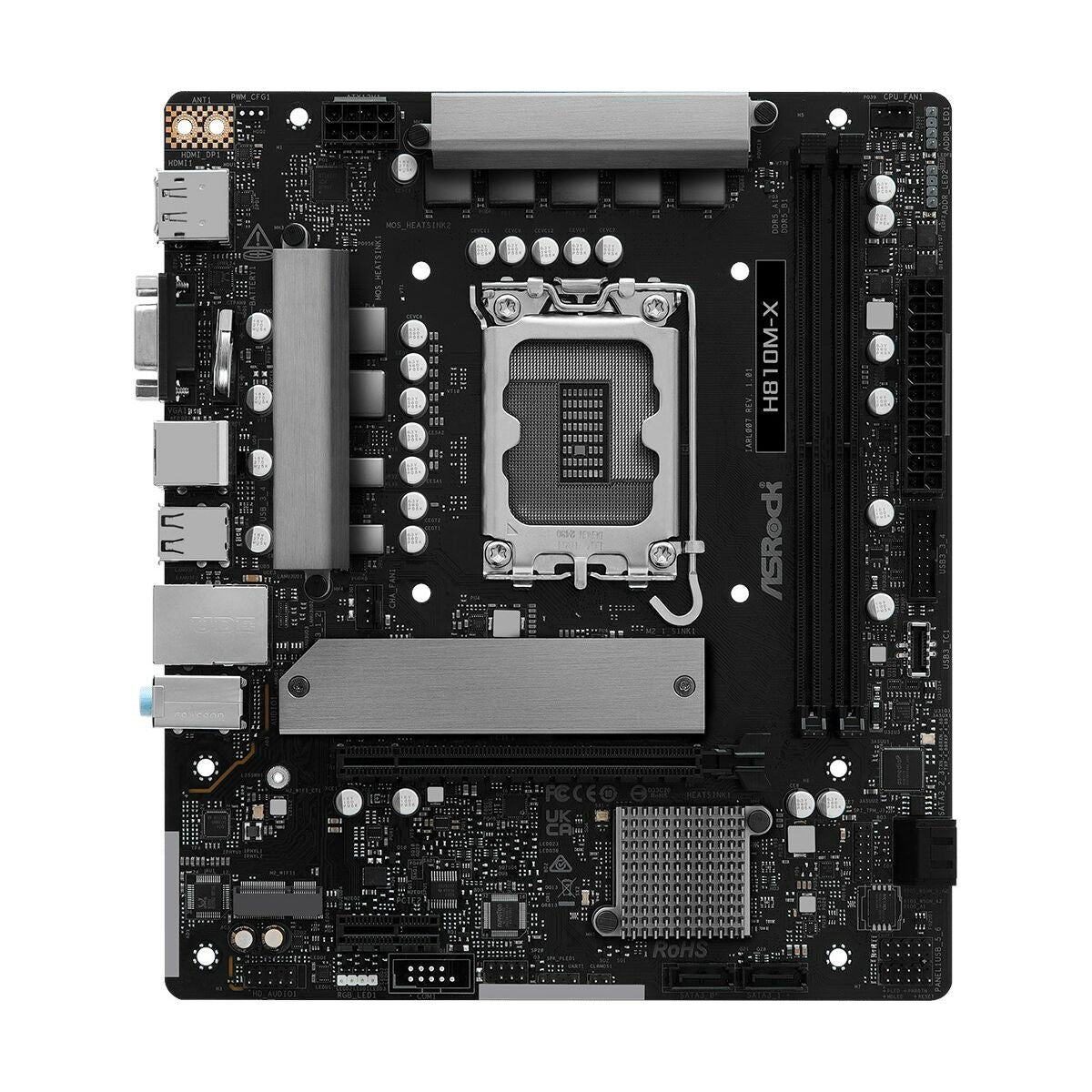 ASRock 90-MXBS4-A0UAYZ H810M-X Carte mere Micro ATX avec DDR5 et Ethernet 2,5 Gigabit