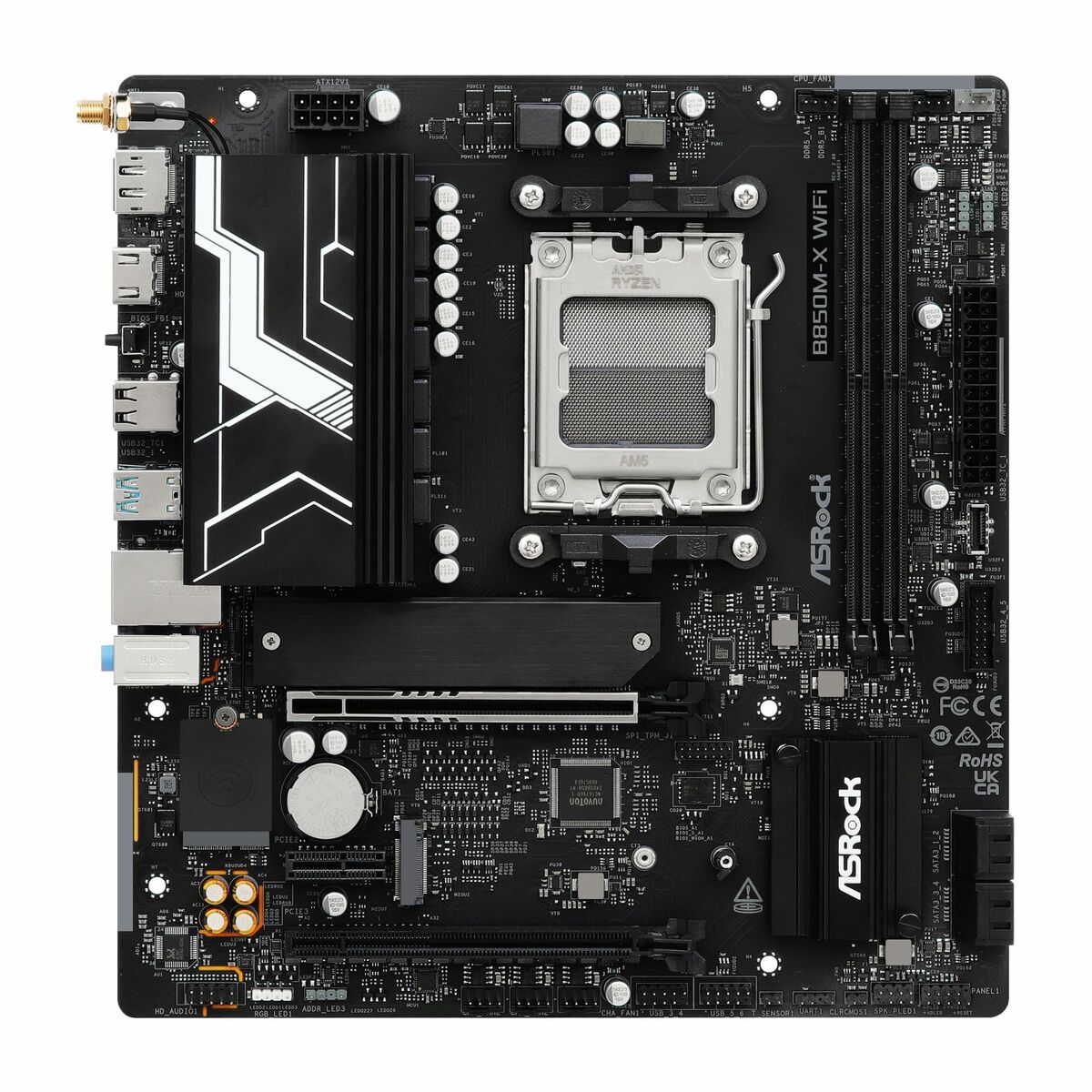 ASRock 90-MXBSH0-A0UAYZ B850M-X WiFi R2.0 Carte mere Micro ATX avec DDR5 et Wi-Fi 6E