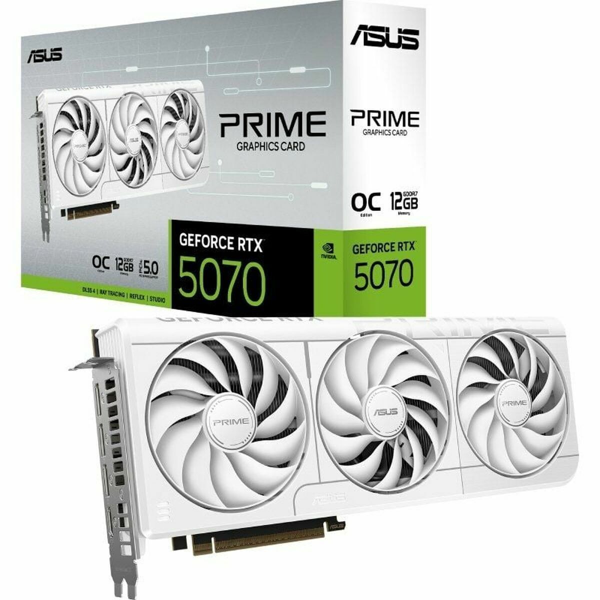 ASUS Prime GeForce RTX 5070 White OC Edition 12Go GDDR7 Graphics Card PCIe 5.0 HDMI/DP 2.1