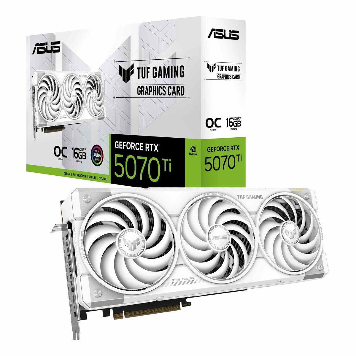 ASUS TUF Gaming GeForce RTX 5070 Ti 16Go GDDR7 White OC Edition Gaming Graphics Card PCIe 5.0 HDMI/DP 2.1