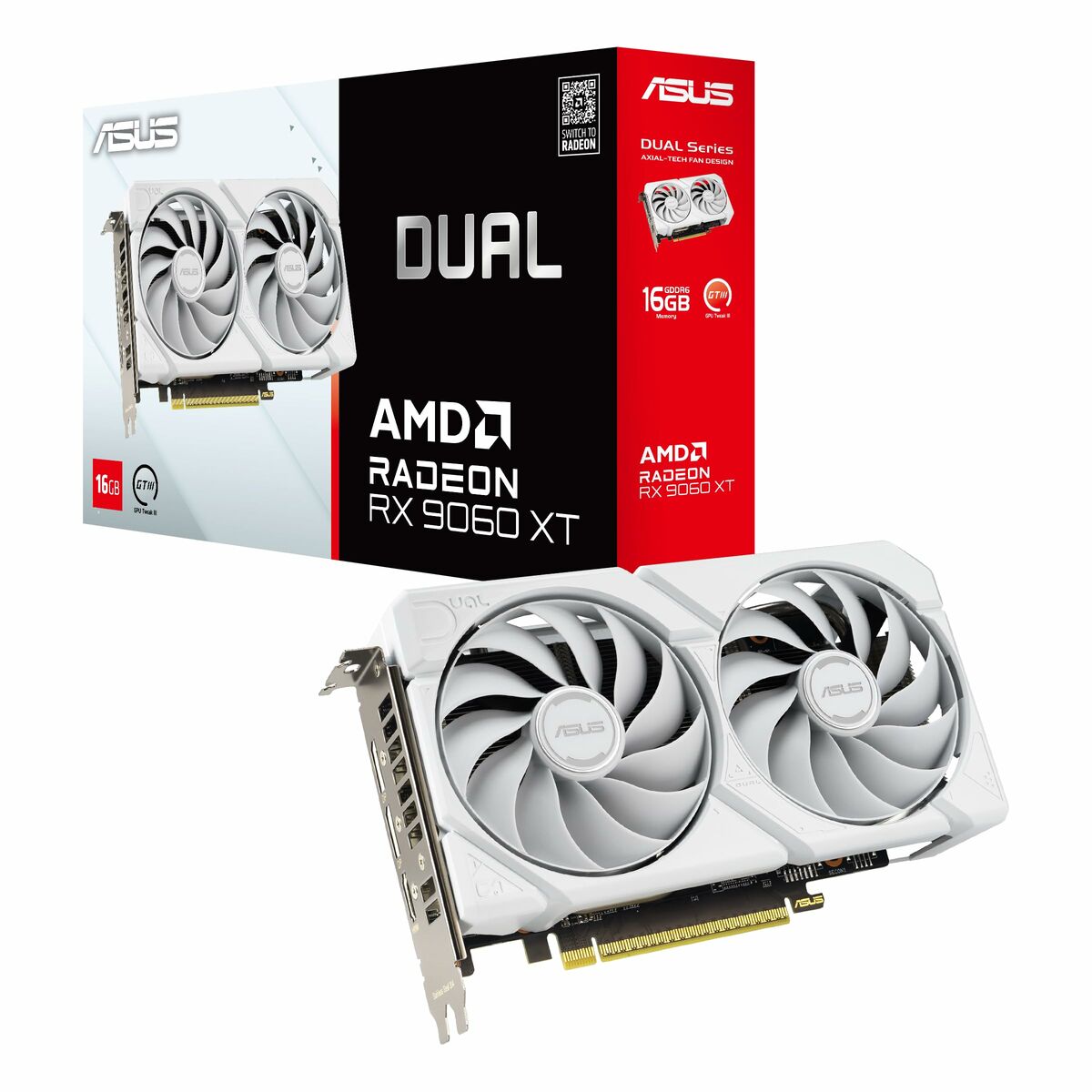 ASUS DUAL RX 9060 XT 16Go GDDR6 2xDP 1xHDMI WHITE