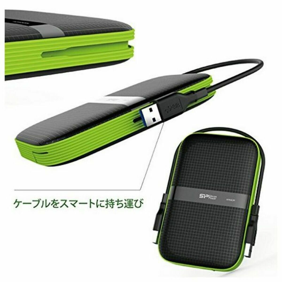SILICON POWER External HDD Armor A60 2.5p 1To USB 3.0 IPX4 Black