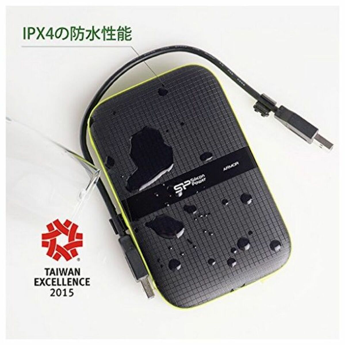 SILICON POWER External HDD Armor A60 2.5p 2To USB 3.0 IPX4 Black