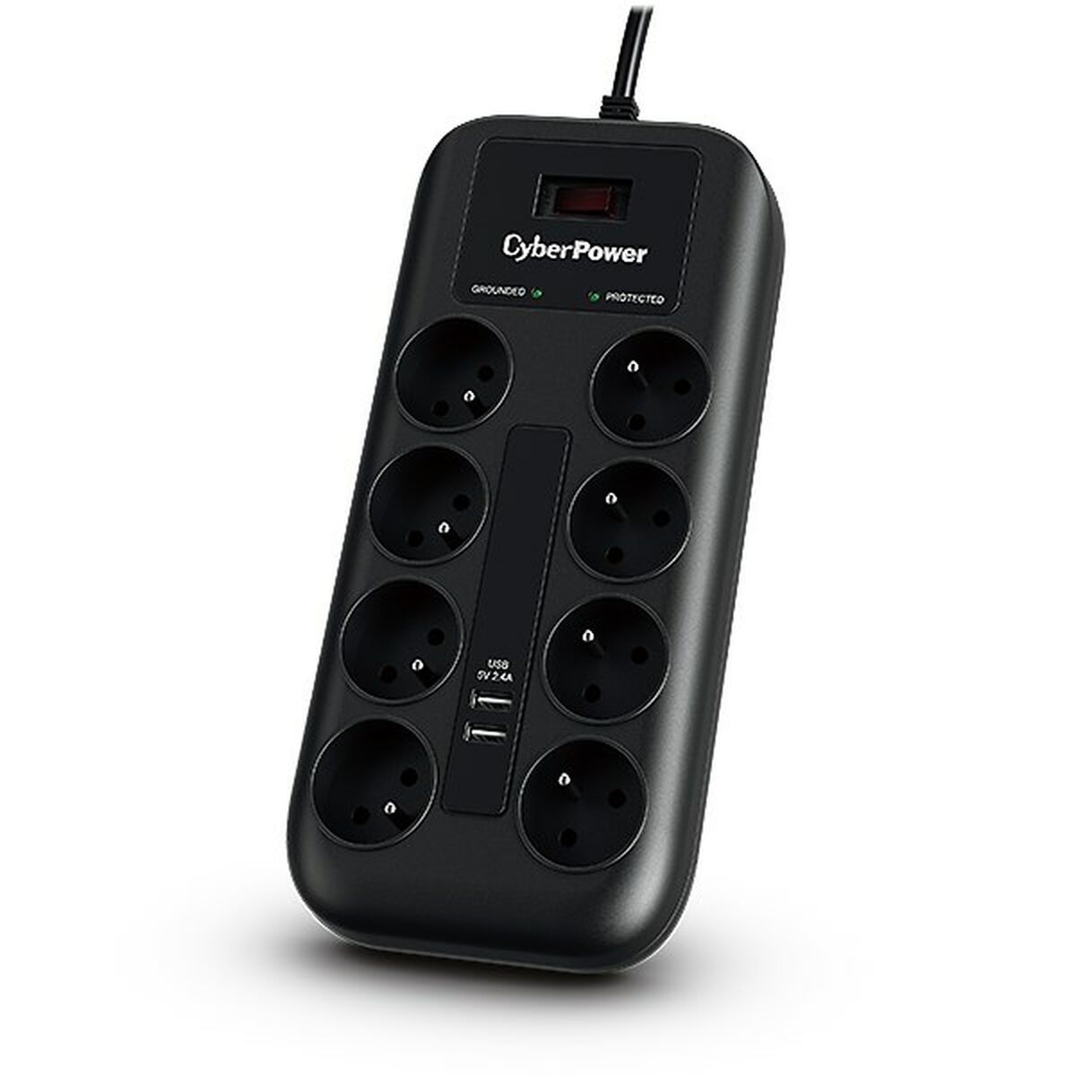 CyberPower P0820SUF0-FR parasurtenseur Noir 8 prise(s) CA 200 - 250 V 1,8 m