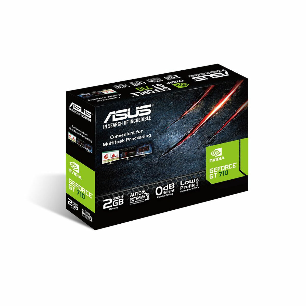 ASUS GT730-4H-SL-2GD5 2Go GDDR5 Memory PCIe 2.0 4xHDMI Ports Single-slot Design Passive Cooling