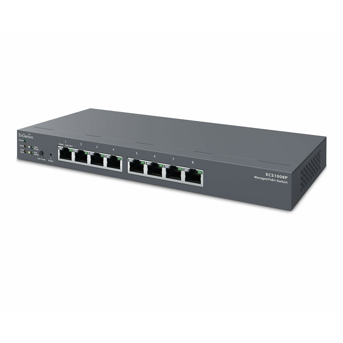 EnGenius ECS1008P Commutateur géré, 8x RJ45 Gigabit PoE 55 W, EnGenius Cloud
