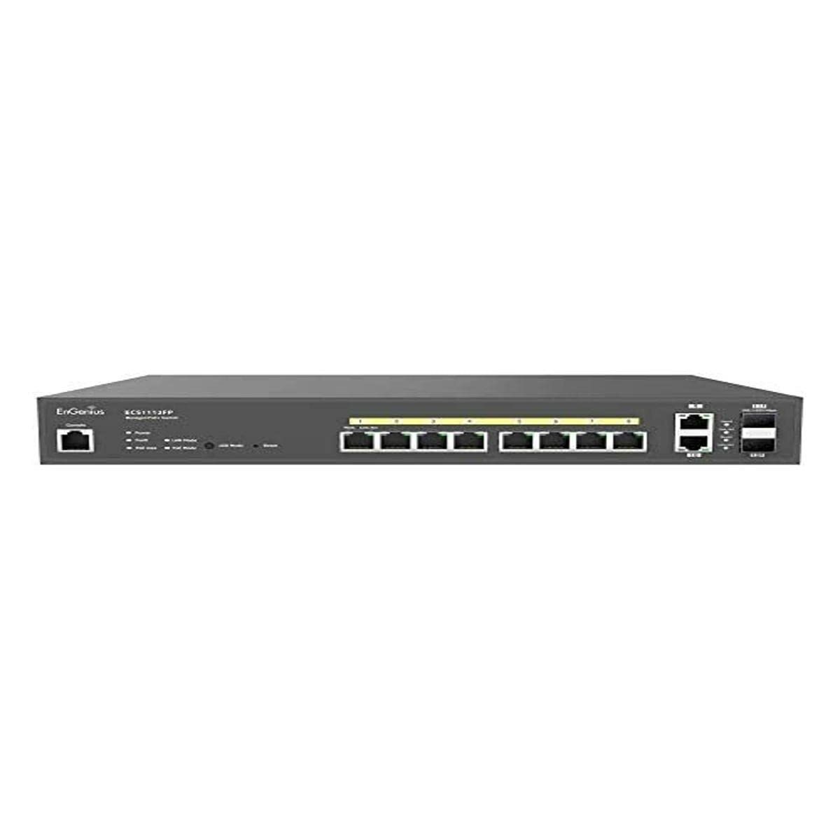 EnGenius ECS1112FP Commutateur géré, 8x RJ45 Gigabit PoE+, 130 W, 2x Uplink, EnGenius Cloud