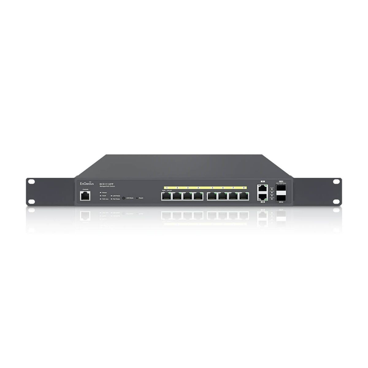 EnGenius ECS1112FP commutateur réseau Géré L2+ Gigabit Ethernet (10/100/1000) Connexion Ethernet, supportant l'alimentation via ce port (PoE) Noir