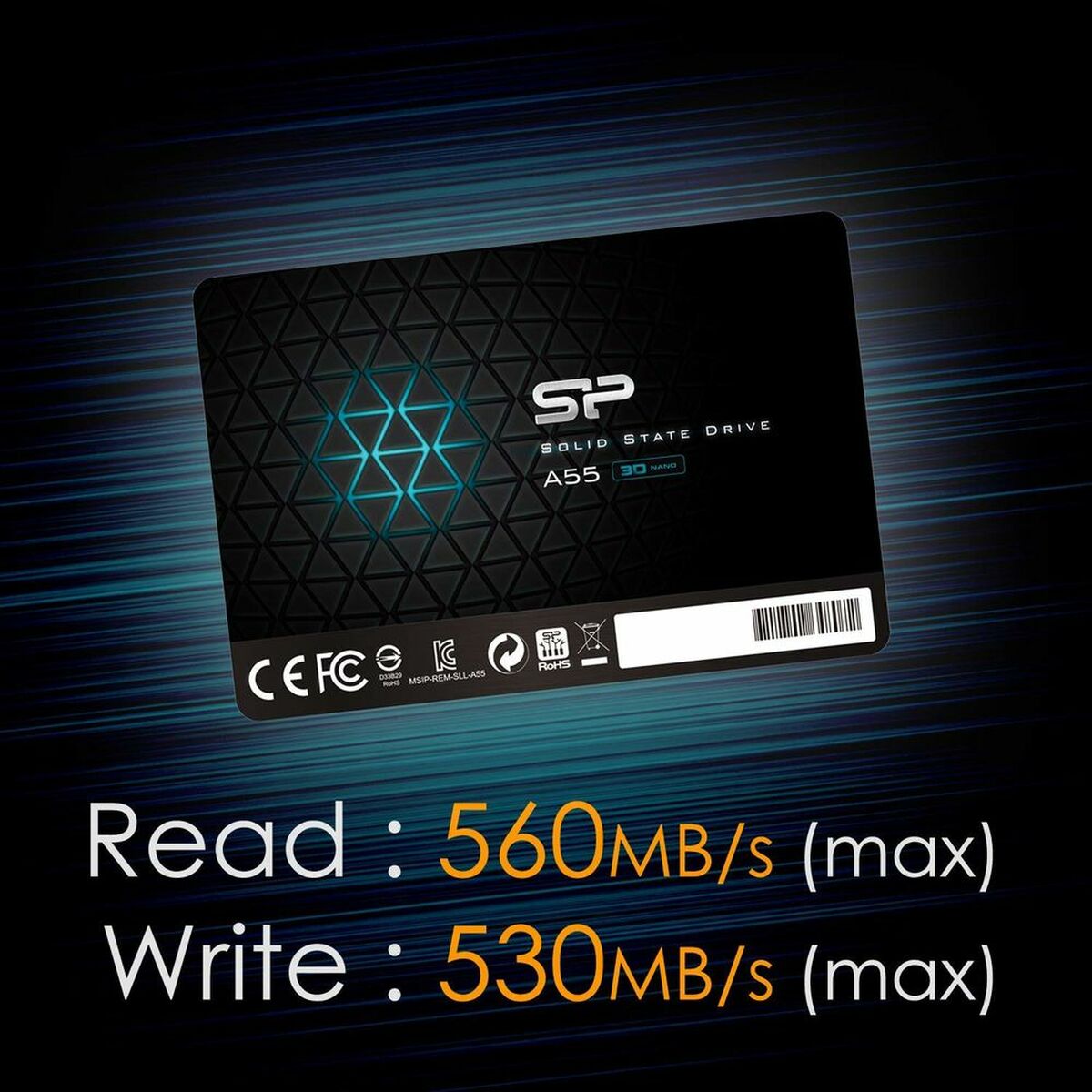 SILICON POWER Ace A55 2To SATA III 6Go/s 2.5p SSD 560/530 Mo/s