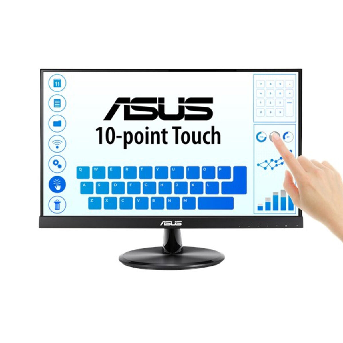 ASUS VT229H 21.5p FHD 1920x1080 IPS 60Hz 16:9 Touch Monitor flicker free Blue light filter HDMI D-Sub Vesa 100x100