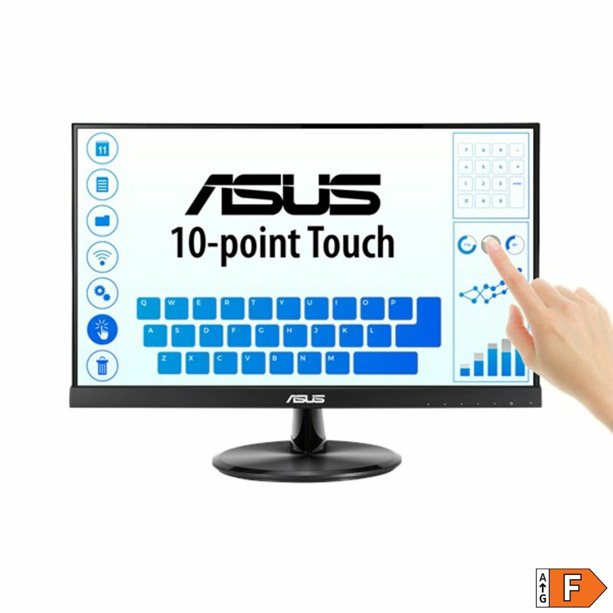 ASUS VT229H 21.5p FHD 1920x1080 IPS 60Hz 16:9 Touch Monitor flicker free Blue light filter HDMI D-Sub Vesa 100x100
