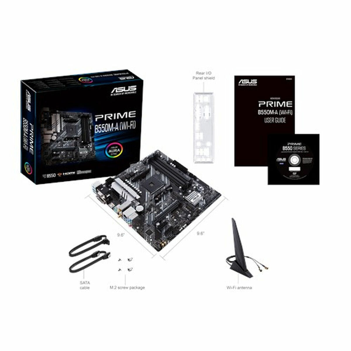 ASUS PRIME B550M-A mATX MB dual M.2 PCIe 4.0 1Gb Ethernet HDMI/D-Sub/DVI SATA 6Gbps USB3.2 Gen 2 Type-A