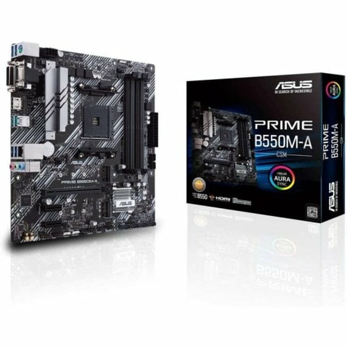 ASUS Prime B550M-A/CSM - AMD - Emplacement AM4 - AMD Ryzen™ 3 de 3e génération - AMD Ryzen 5 de 3e génération - DDR4-SDRAM - 128 Go - DIMM