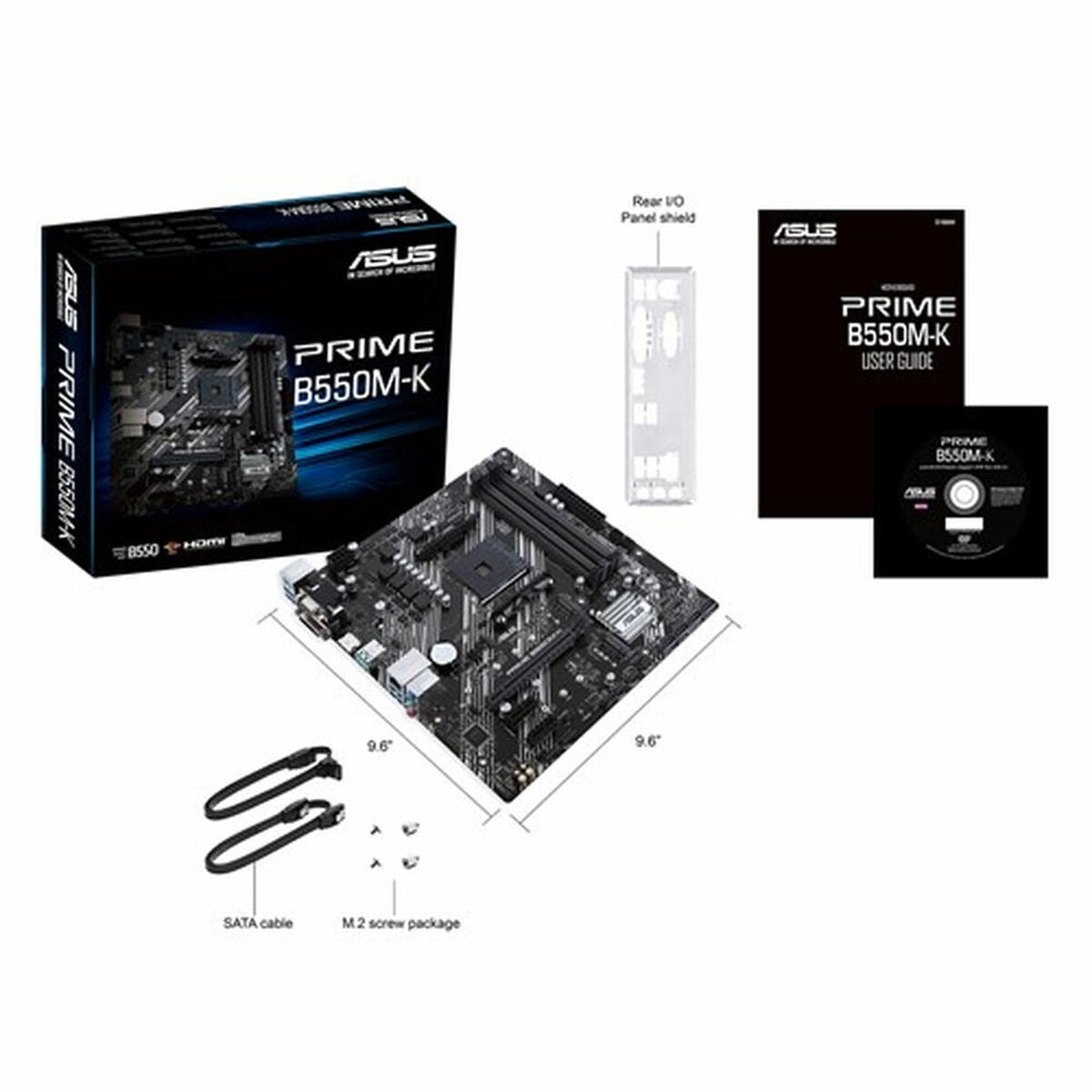 ASUS PRIME B550M-K mATX MB dual M.2 PCIe 4.0 1Gb Ethernet HDMI/D-Sub/DVI SATA 6Gbps USB3.2 Gen 2 Type-A