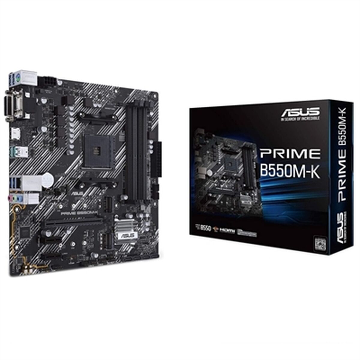 ASUS PRIME B550M-K mATX MB dual M.2 PCIe 4.0 1Gb Ethernet HDMI/D-Sub/DVI SATA 6Gbps USB3.2 Gen 2 Type-A