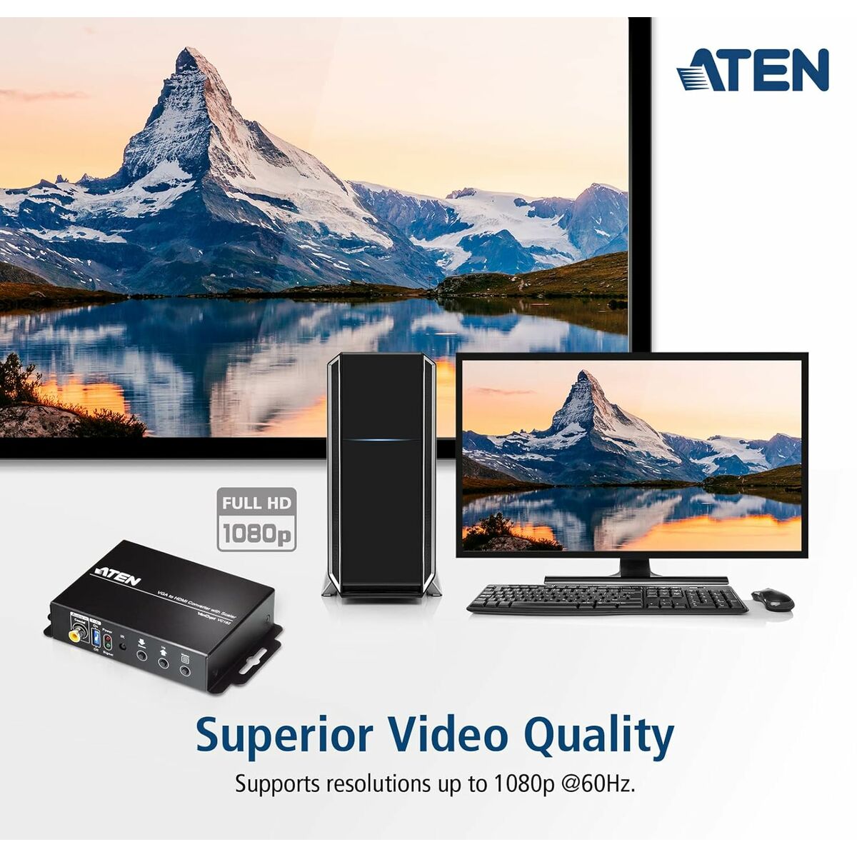 Aten VC182 convertisseur-scaler VGA + audio vers HDMI