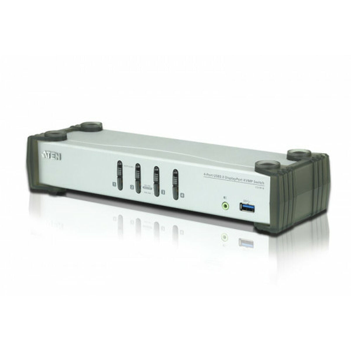 Commutateur KVMP™ DisplayPort 4 ports USB 3.0 (câbles inclus) - 3840 x 2160 pixels - 2,99 W - Noir - Gris