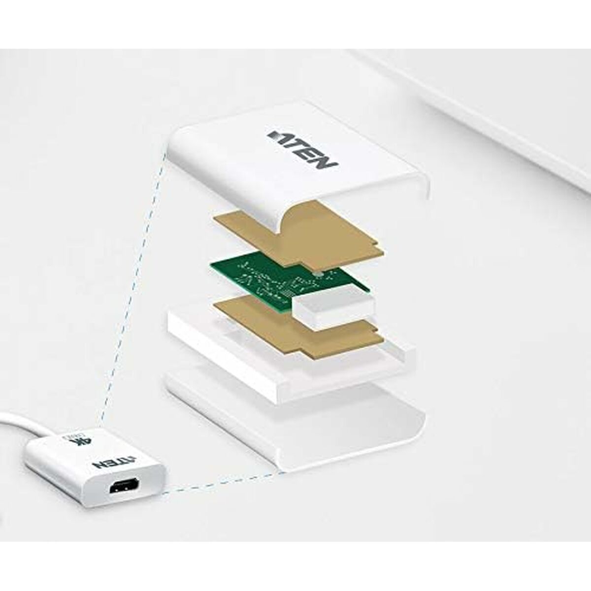 ATEN VC986B-AT câble vidéo et adaptateur Blanc