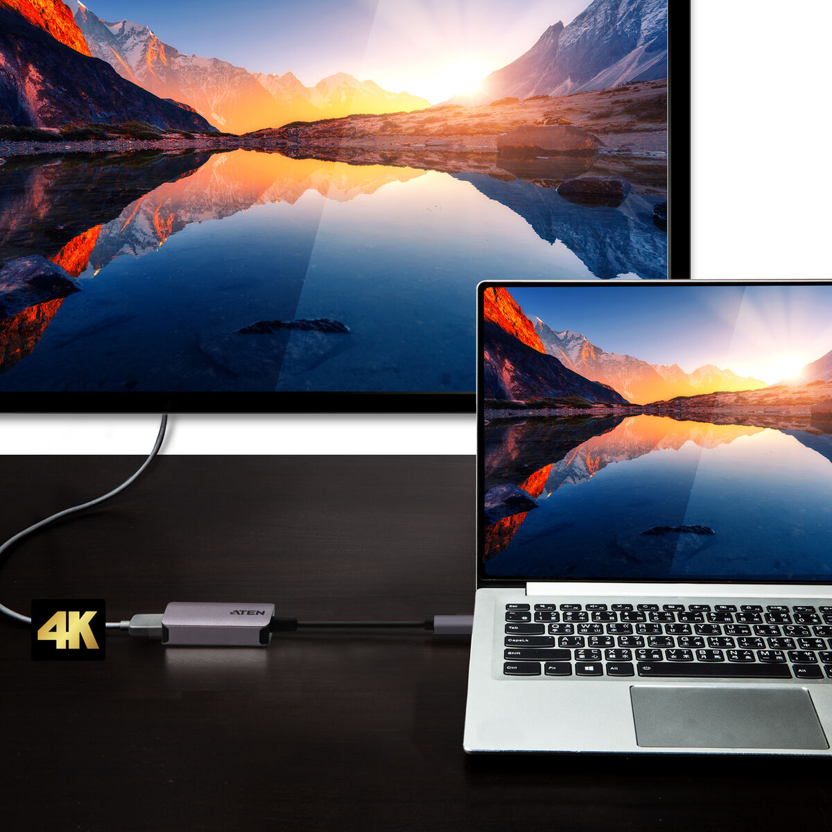 ATEN UC3008A1-AT adaptateur graphique USB 4096 x 2160 pixels Argent