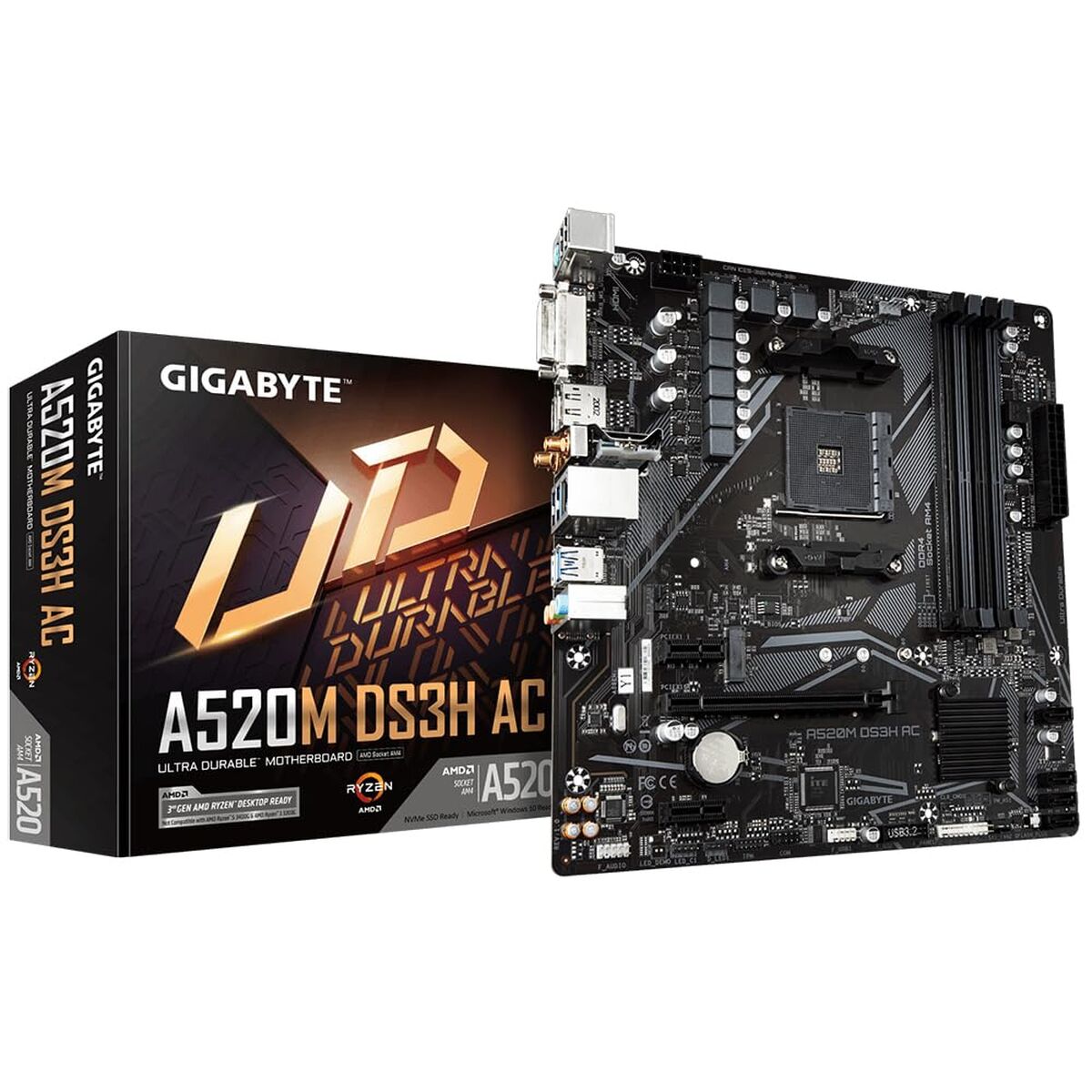 GIGABYTE A520M DS3H AC carte mere AMD A520 Emplacement AM4 micro ATX