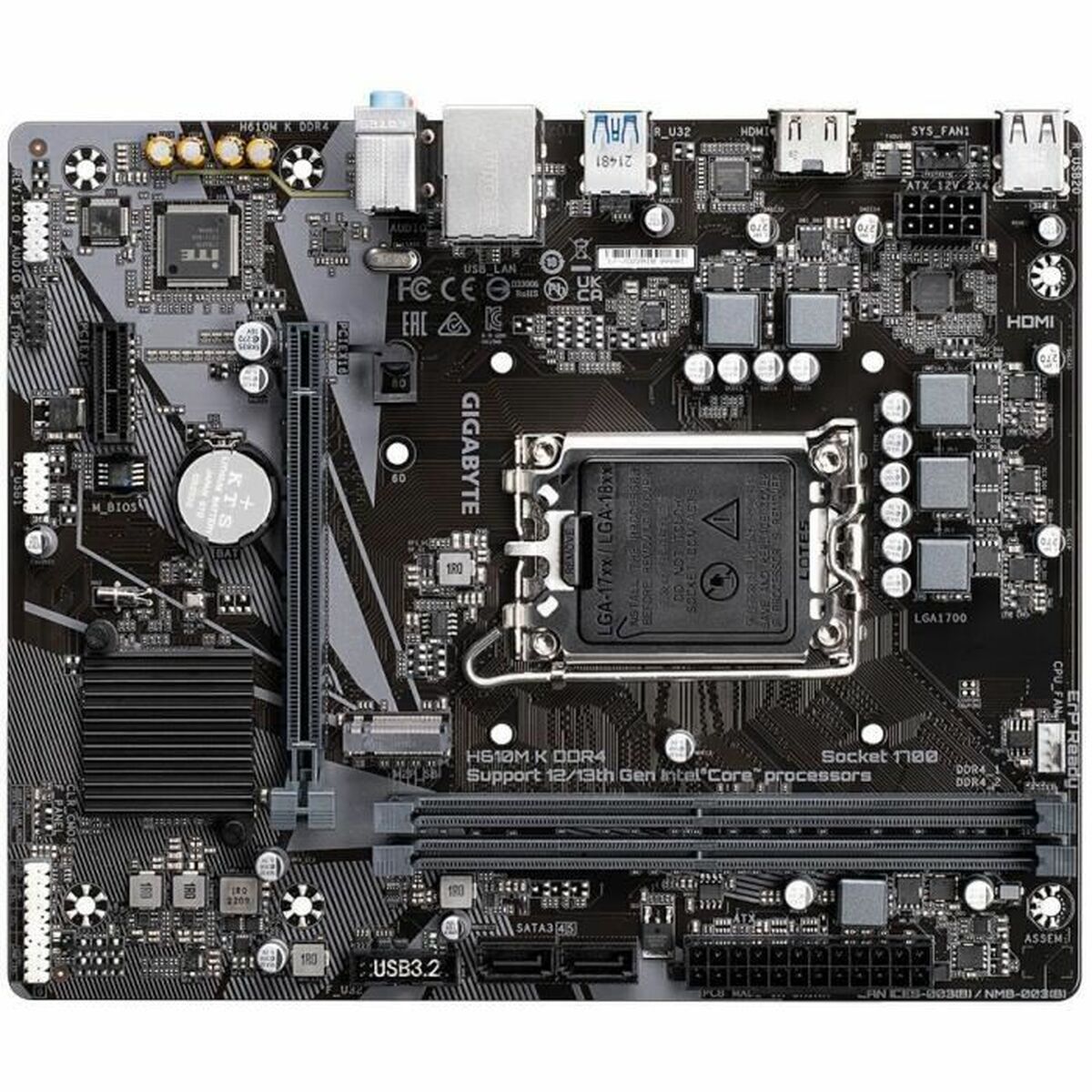 GIGABYTE H610M K DDR4 carte mere Intel H610 Express LGA 1700 micro ATX