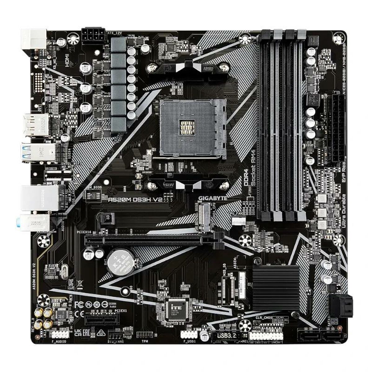 GIGABYTE A520M DS3H V2 carte mere Emplacement AM4 micro ATX