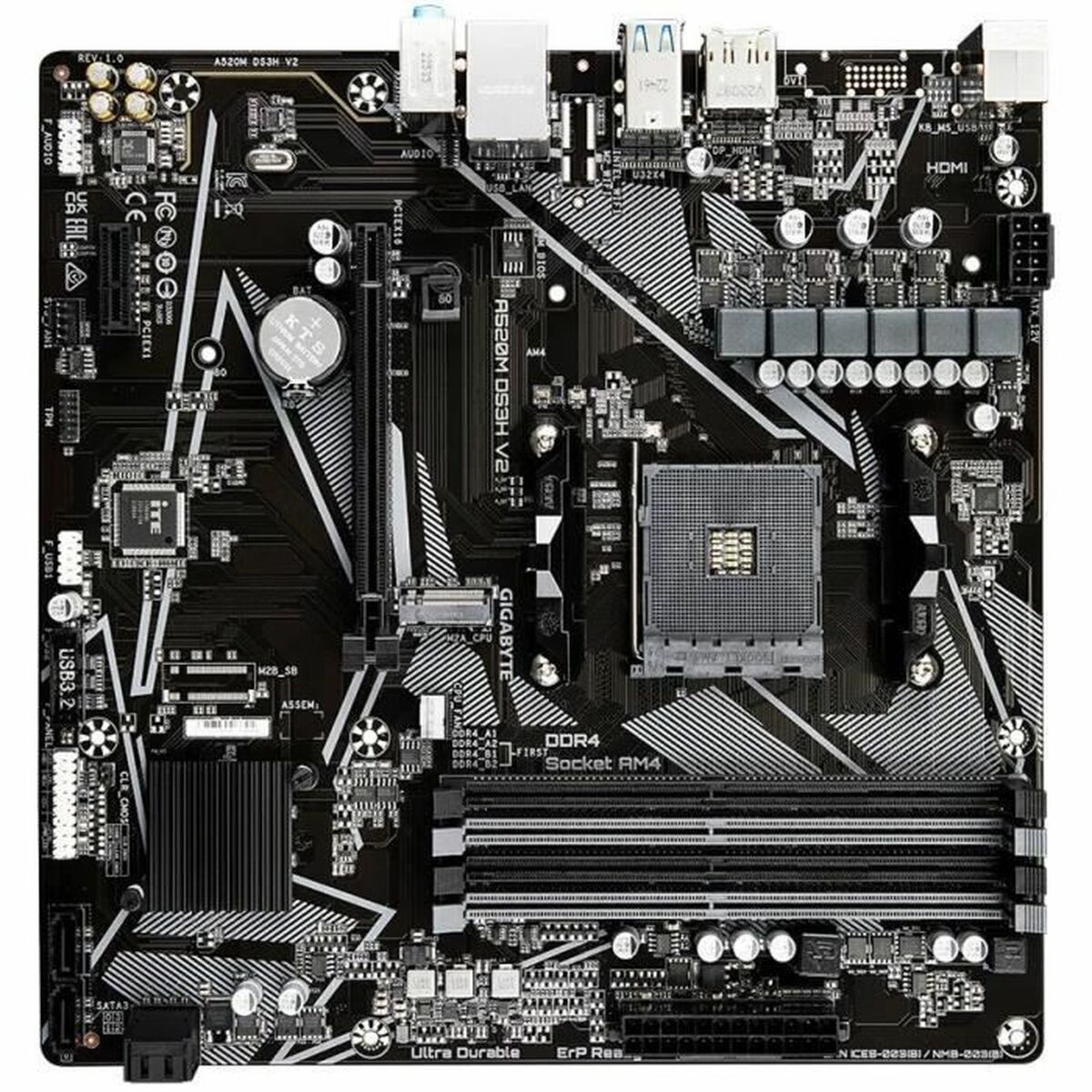 GIGABYTE A520M DS3H V2 carte mere Emplacement AM4 micro ATX