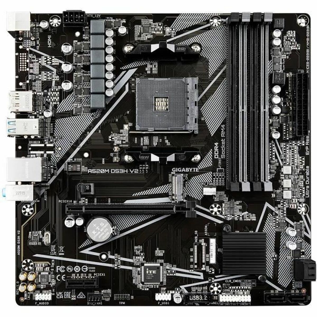 GIGABYTE A520M DS3H V2 carte mere Emplacement AM4 micro ATX