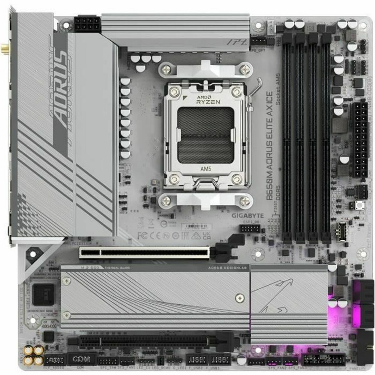 GIGABYTE B650M AORUS ELITE AX ICE carte mere AMD B650 Emplacement AM5 micro ATX