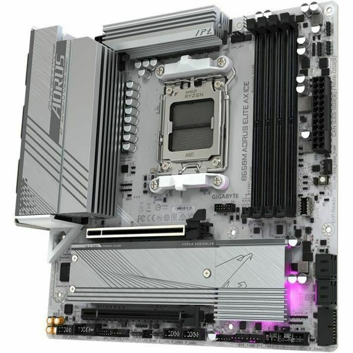 GIGABYTE B650M AORUS ELITE AX ICE carte mere AMD B650 Emplacement AM5 micro ATX