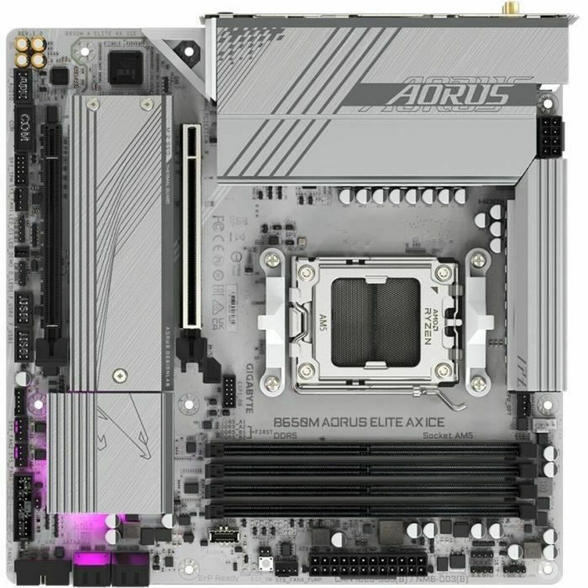 GIGABYTE B650M AORUS ELITE AX ICE carte mere AMD B650 Emplacement AM5 micro ATX